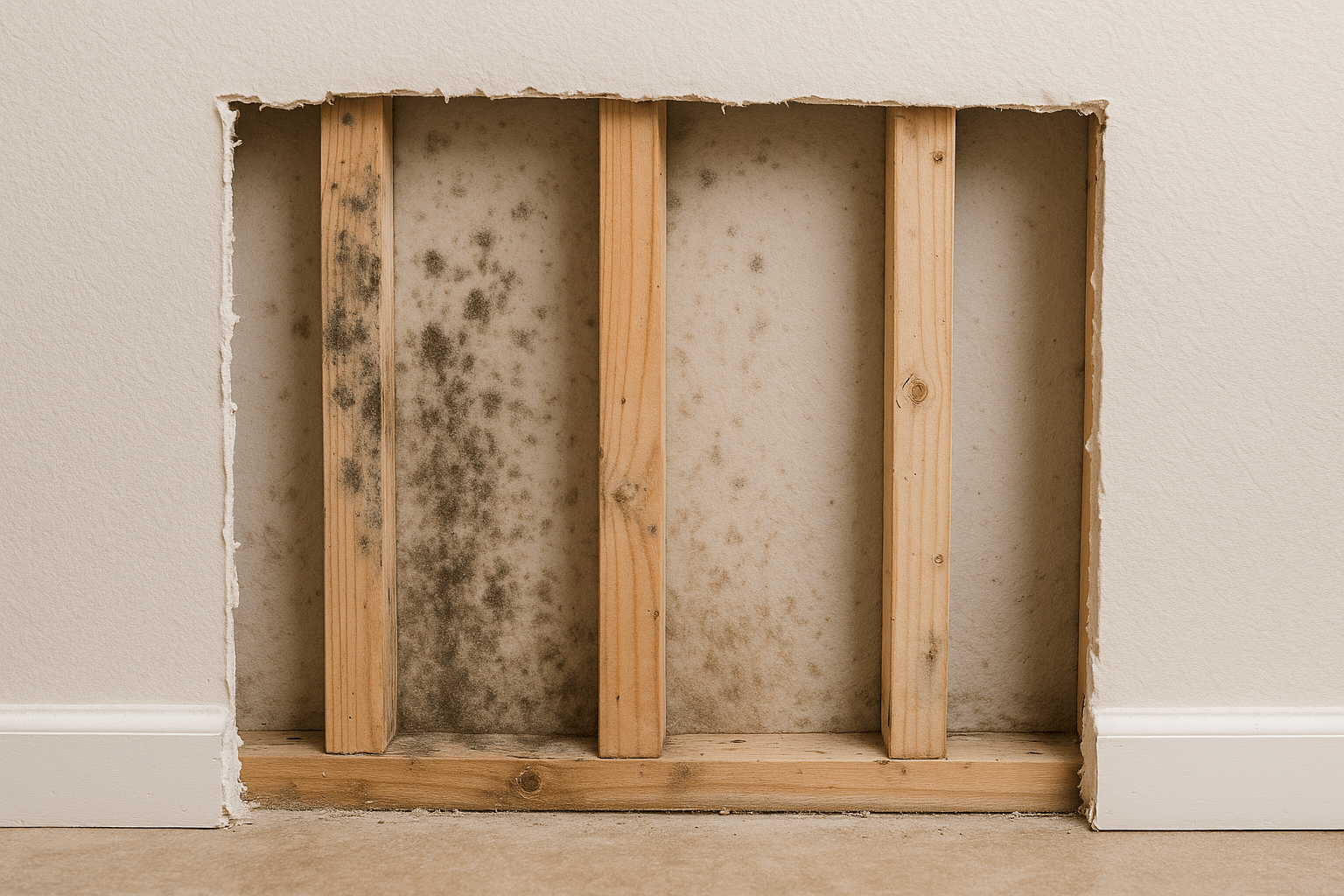 After mold remediation - fully restored wall